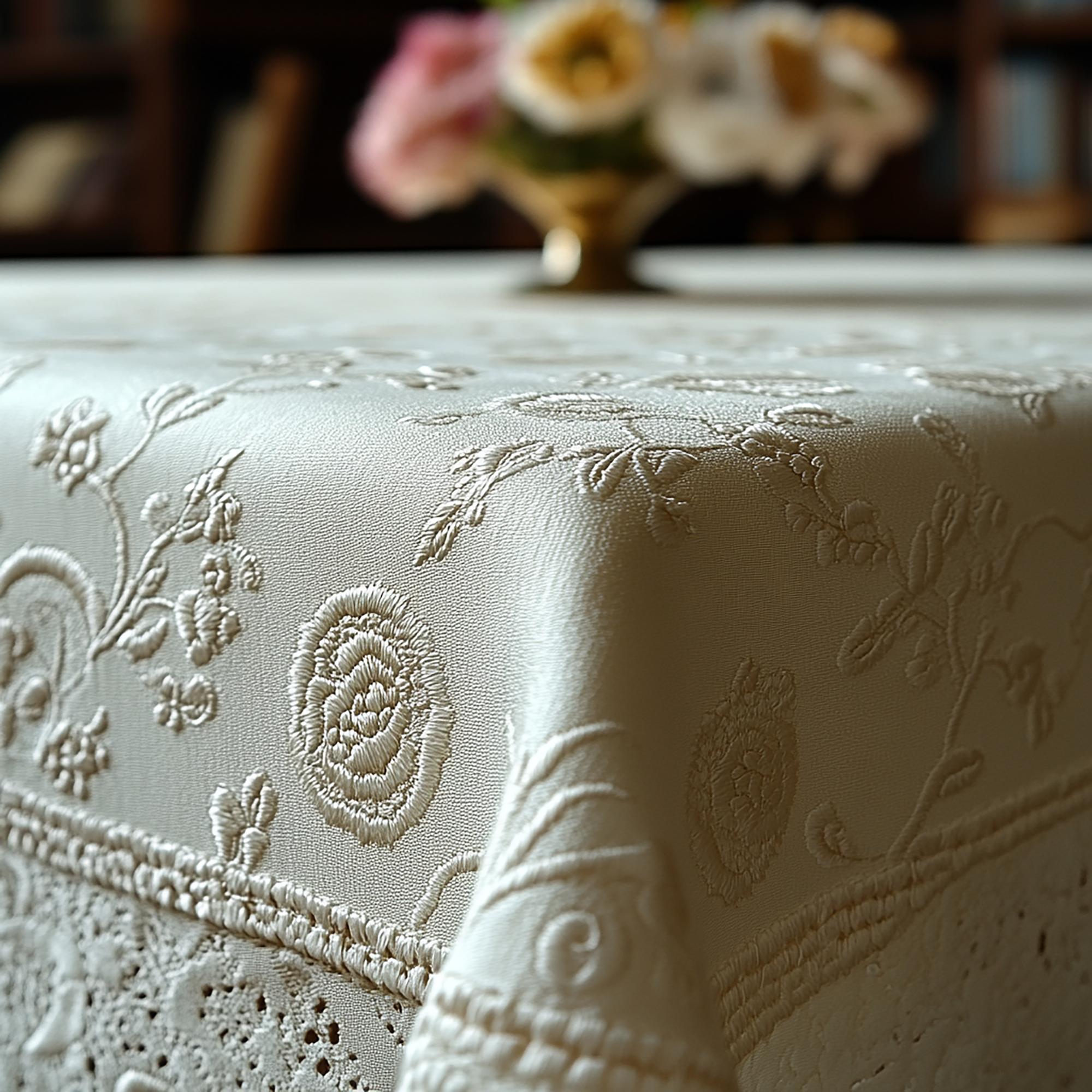 Personalizowany obrus z haftowanym monogramem